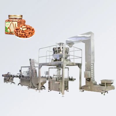 Automatic Food Granule Filling Machine Production Line for Nuts Peanuts Candies Popcorn Milk Candies with Glass Packaging
