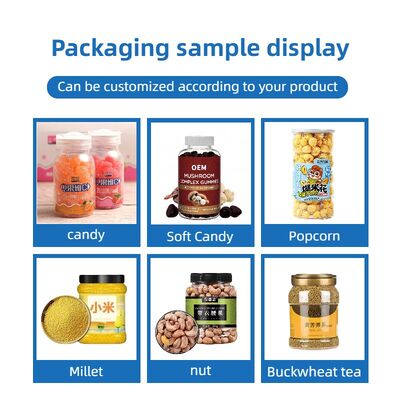 Automatic Food Granule Filling Machine Production Line for Nuts Peanuts Candies Popcorn Milk Candies with Glass Packaging